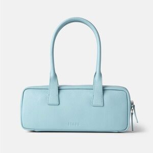 STAUD Sky Blue Dude Leather Shoulder Bag